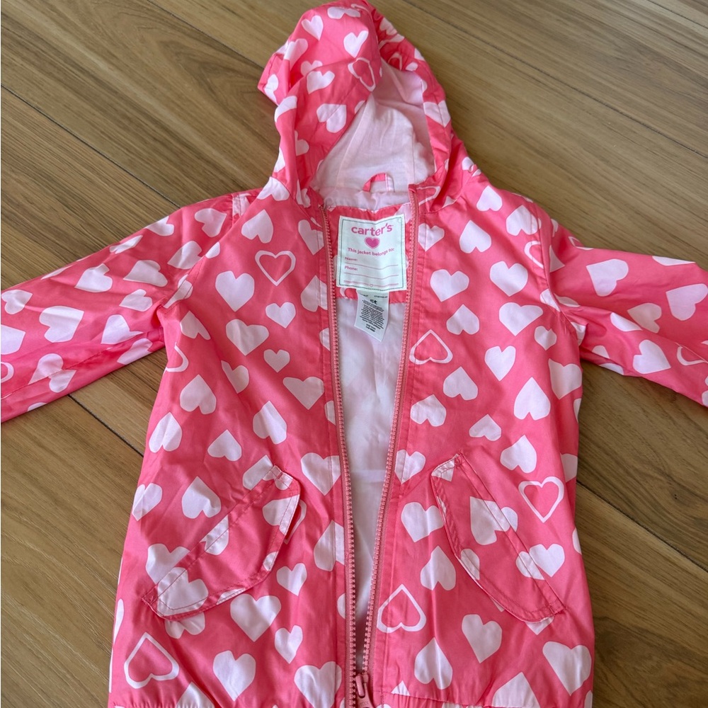 Carters girl rain jacket- lined- 5T